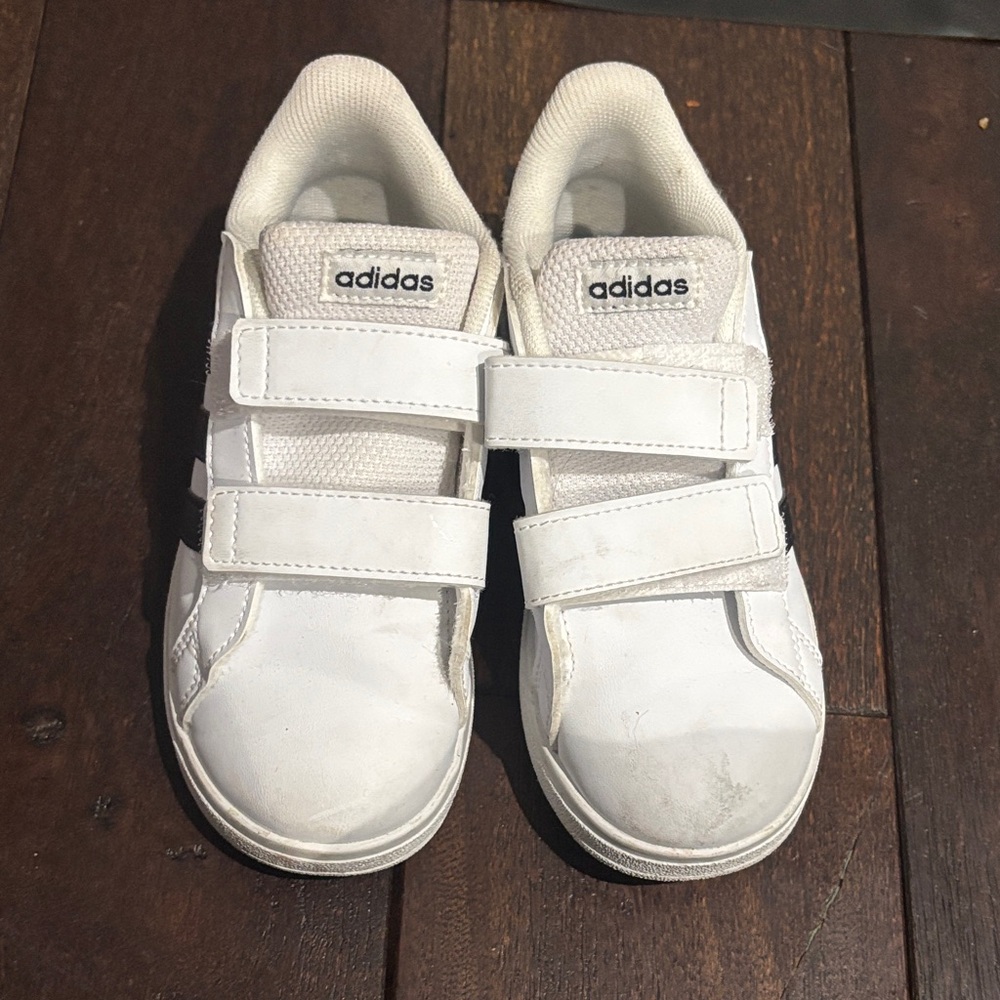 Adidas Kids White Velcro Sneakers